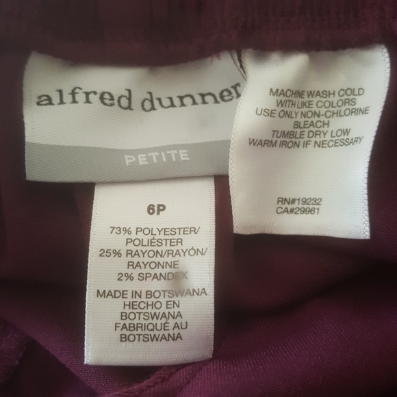 Alfred Dunner 6P wine in color NWT - Picture 4 of 4